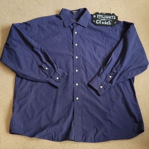 Tommy Hilfiger Navy Dress Shirt 17 1/2 34-35 with Pocket